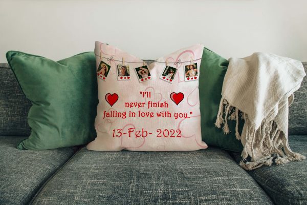 Falling in love Personalized Cushion