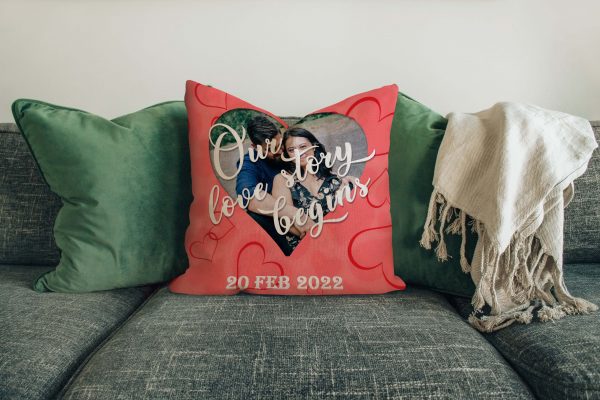 Love Story Begins Personalized Cushion