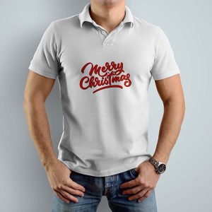 Grey Christmas Polo T-Shirts for Men
