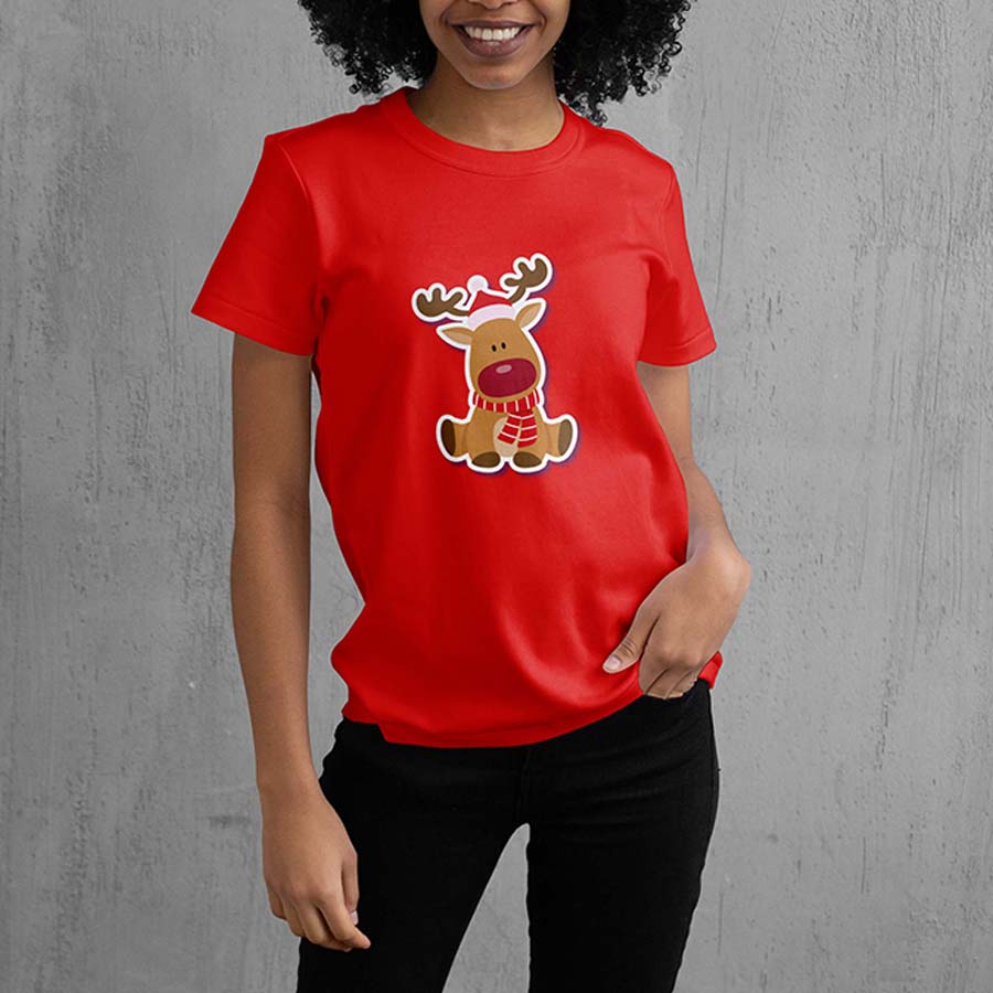 Red Cute Christmas T-Shirts for Women