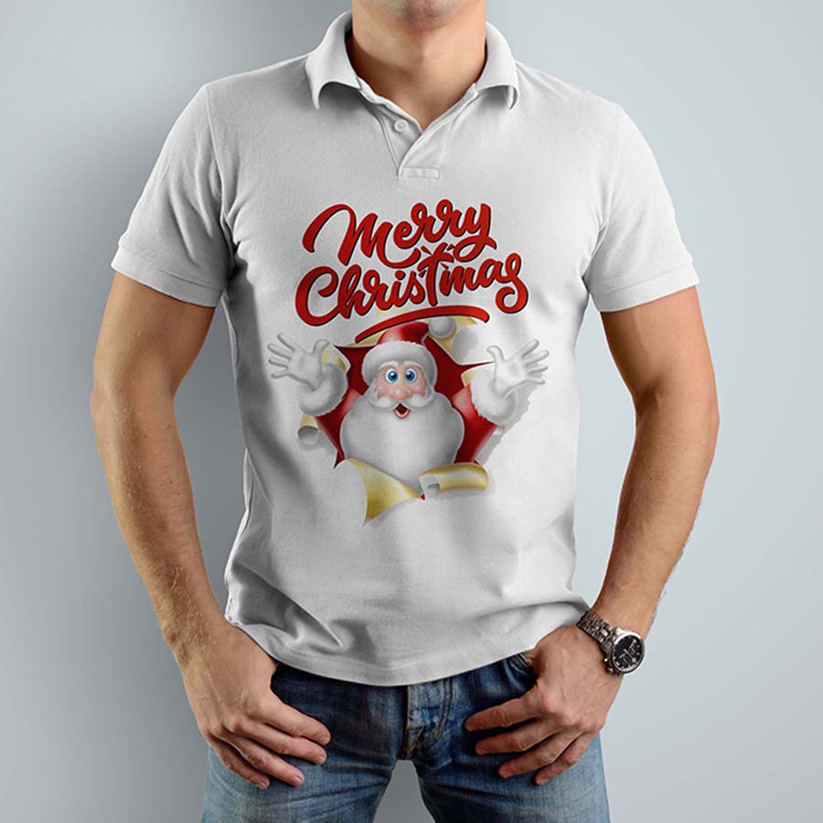 Santa Christmas Polo T-Shirts for Men