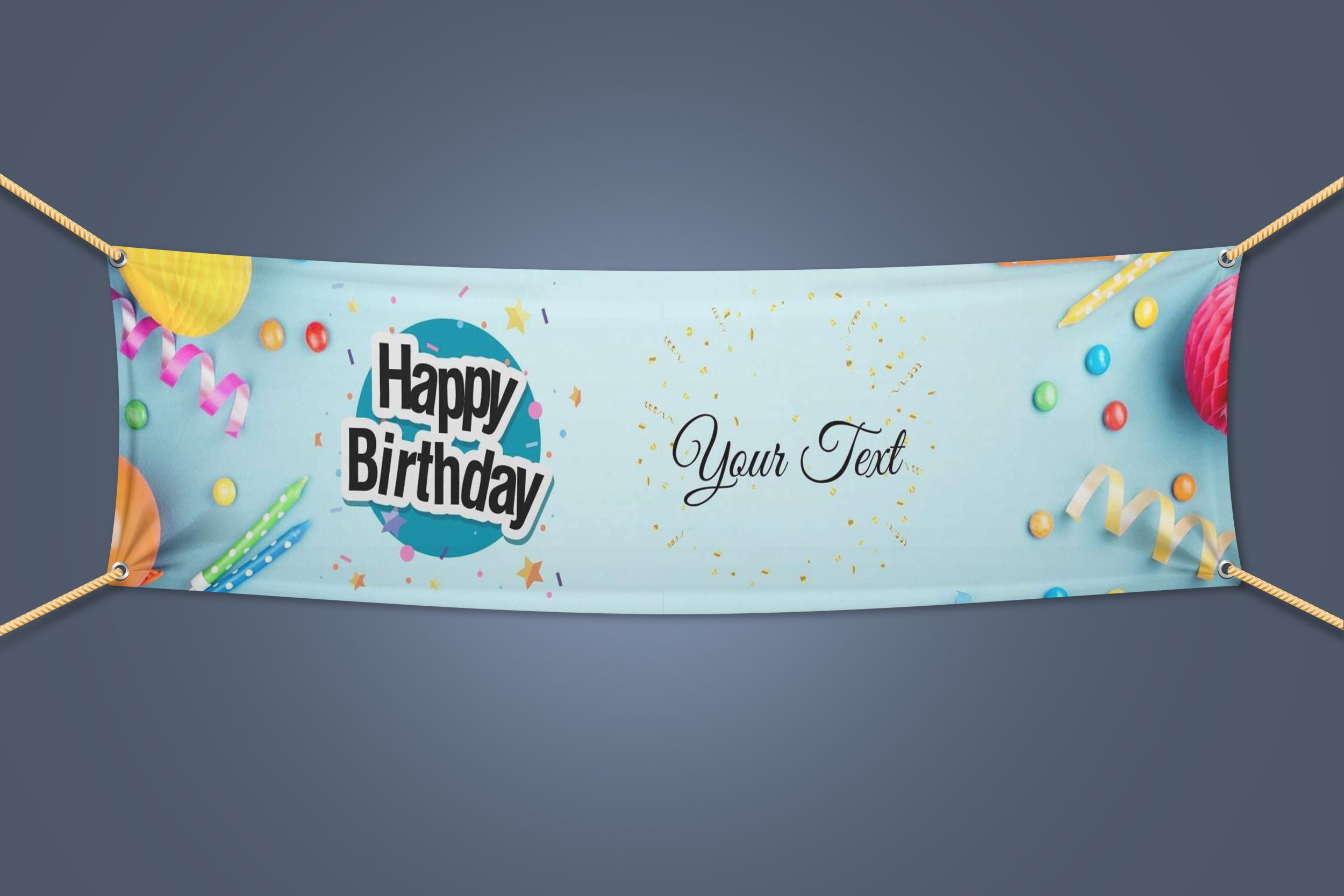 Happy Birthday Flex Banner – 6 x 2 Ft