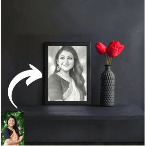 Digital Pencil Sketch Personalized Photo Frame (A4)