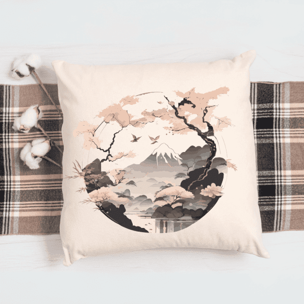 Monochromatic Natural Design Printed Pillow