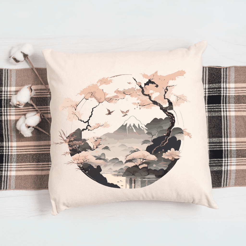 Monochromatic Natural Design Printed Pillow
