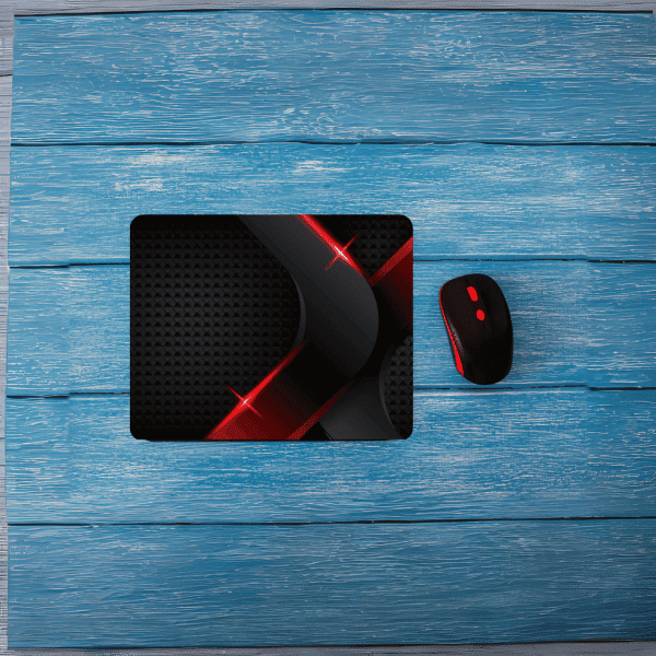 Black and Red Minimalistic Gaming Print - Mouse Pad