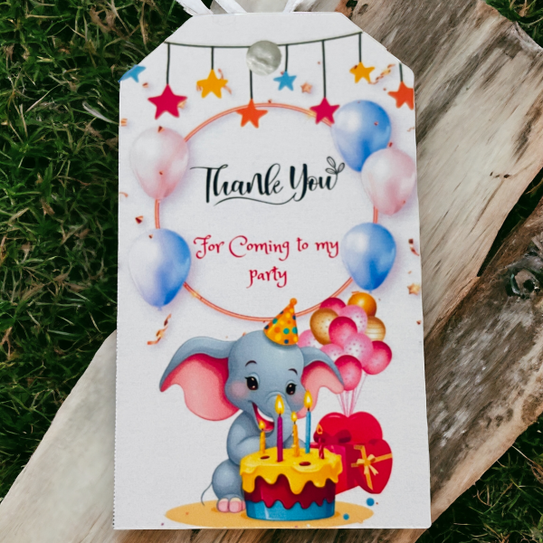 Birthday Themed Thank You Gift Tags (56 Tags)