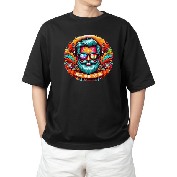 "Holi Shades Stylish Dude's Festival Tee - Stand out in vibrant style with this trendy, comfy tee for Holi celebrations!"