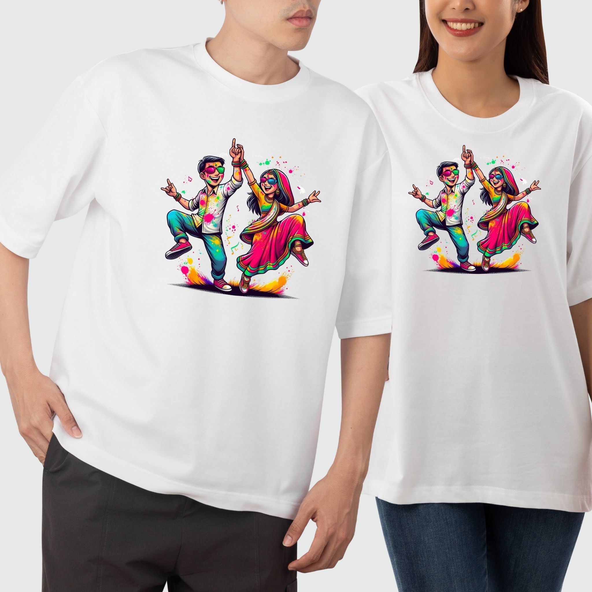 Holi Vibes Fashionable Couple’s Color Burst