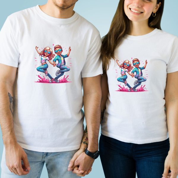 Splash of Joy Hip Couple's Holi Shirt Set