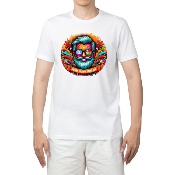 "Bura Na Mano Holi Hai: Cool Vibes T-Shirt. Stand out with trendy style at Holi celebrations!"
