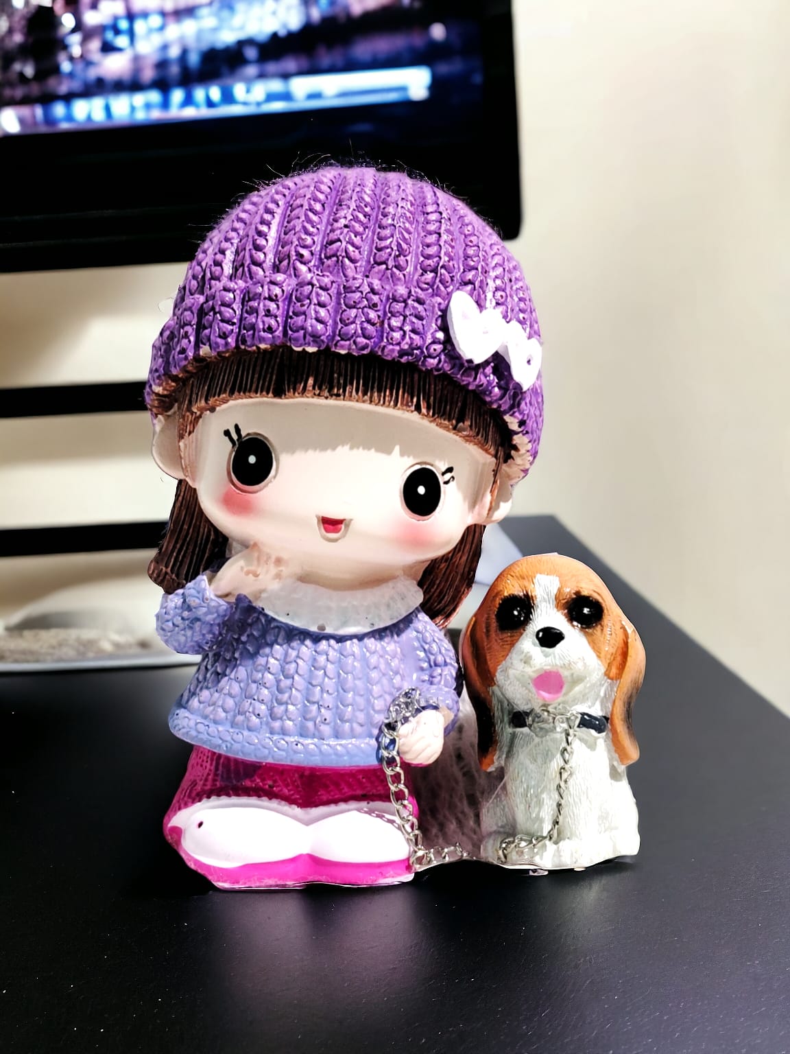 Cute Girl with Puppy Valentine’s Showpiece